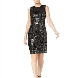Calvin Klein black velvet dress w/sequins Sz 10